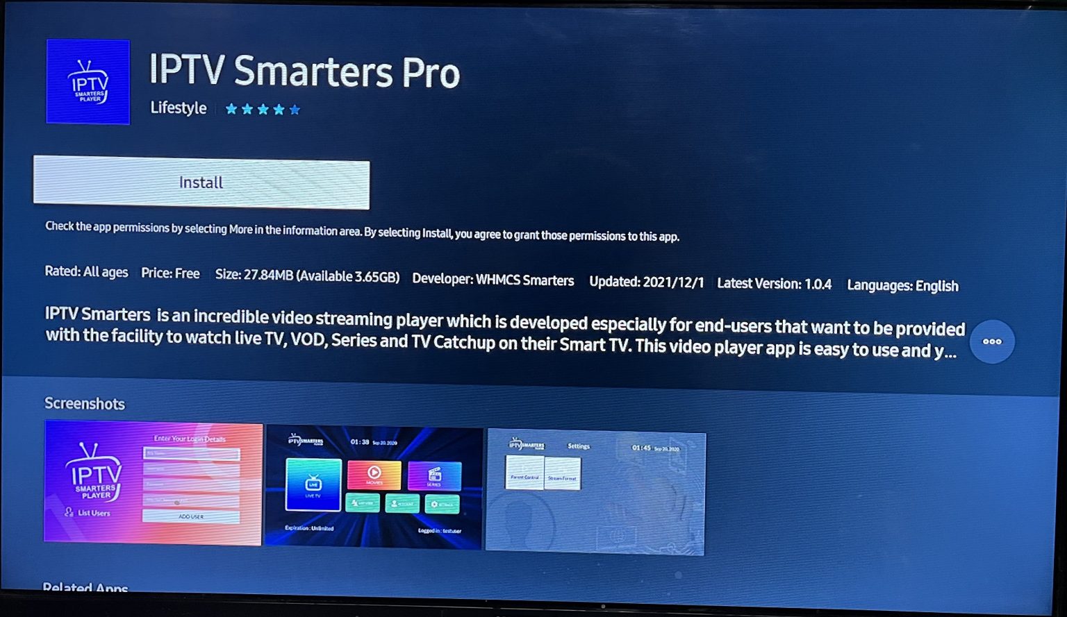 Search IPTV Smarters Pro
